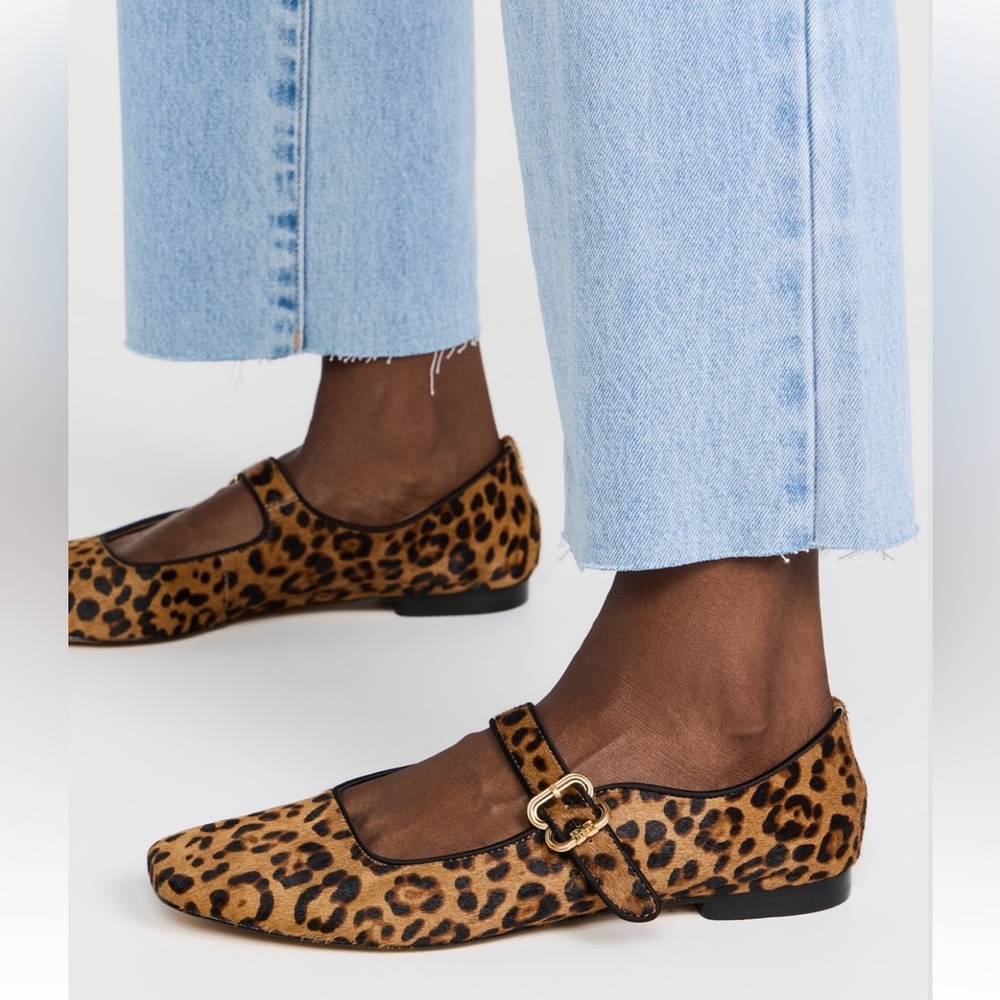 Sam Edelman Leopard Print Mary Jane Flats - Brown & Black - Picture 4 of 16